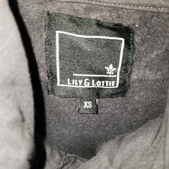 Crossover Hoodie by Lilly & Lottie, Gray, Extra Small with Thumbholes - Like New - Picture 9 of 9